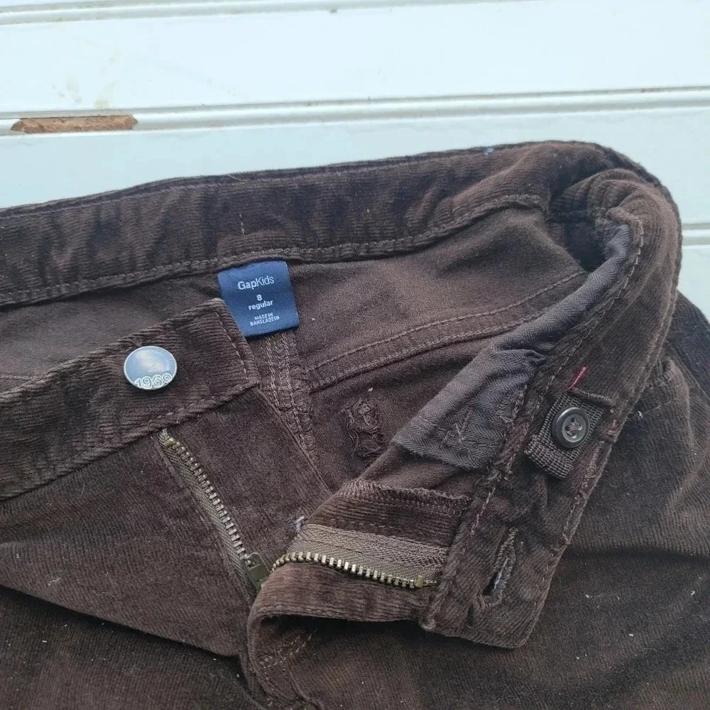 Lot Of 3 Kids Place Gap Curderoy Denim Jeans Purple Girls Brown Adjustable Reg 8